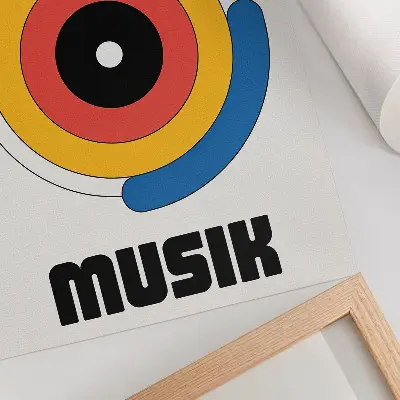Dekorativní plakát v designu Bauhaus s barevnými kruhy v moderním stylu
