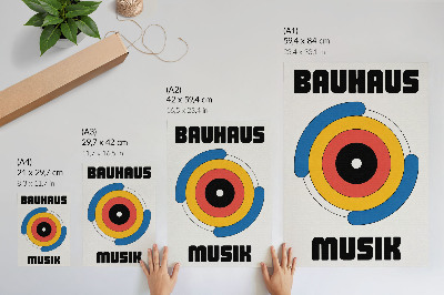 Dekorativní plakát Bauhaus styl kruhy silné barvy modernita