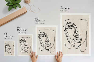 Plakát na zeď Minimalismus elegance obličej béžová černá