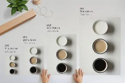 Plakát minimalistické uspořádání tří různých nápojů