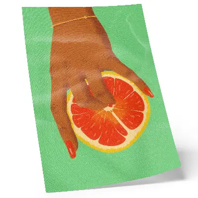 Plakátový obraz ruka s grapefruitem v zářivých barvách pop artu