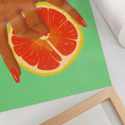 Plakátový obraz ruka s grapefruitem v zářivých barvách pop artu