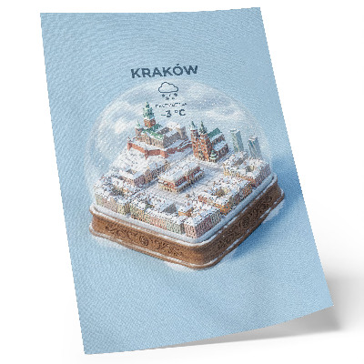 Dekorativní plakát Krakov pod skleněnou kupolí - zimní atmosféra