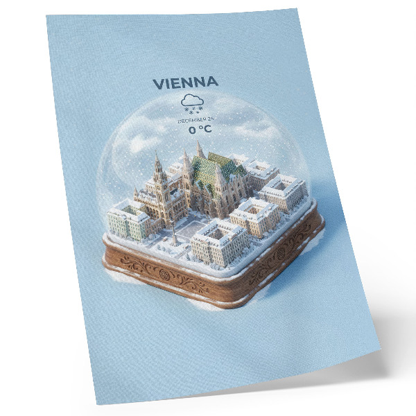 Plakát na zeď Miniaturní panorama Vídně ve skleněné kouli