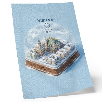 Plakát na zeď Miniaturní panorama Vídně ve skleněné kouli