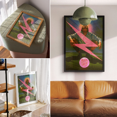 Dekorativní plakát Neonové barvy a překvapivá postava