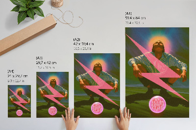 Dekorativní plakát Neonové barvy a překvapivá postava