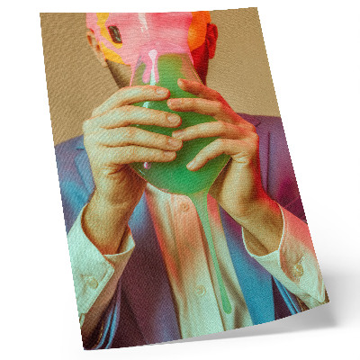 Dekorativní plakát Barevná maska ​​v rukou surrealistické postavy