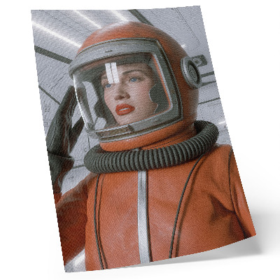 Nástěnný plakát Vesmírná postava ve skafandru oranžové modernity