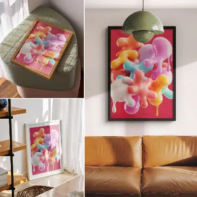 Plakát na zeď barevné abstraktní formy v moderním stylu