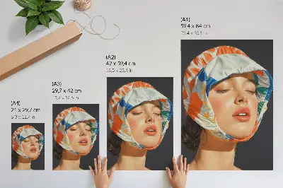 Plakát realismus pokrývky hlavy s kontrastem barev v moderním stylu