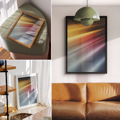 Plakát na zeď Barevné pruhy od žluté po tmavě modrou
