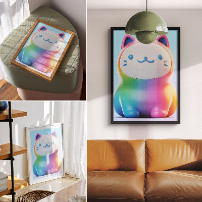 Plakát Duhová kočka moderní styl přechodu