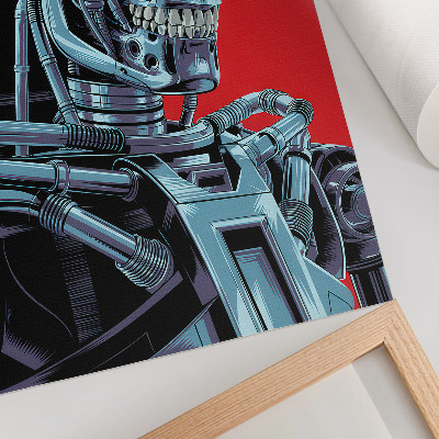 Plakátový obraz Futuristický robot na červeném pozadí