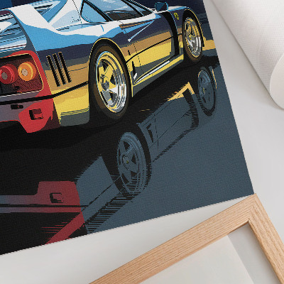 Dekorativní plakát Sportovní auto město noc moderní elegance