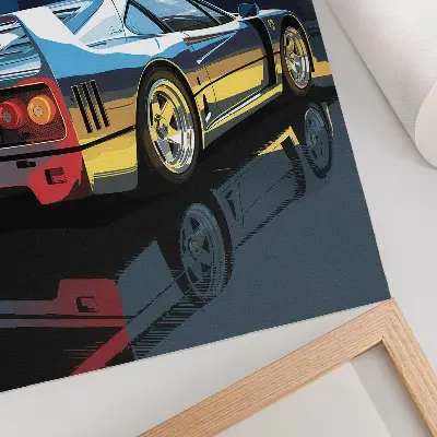 Dekorativní plakát sportovní auto v moderním městě v noci