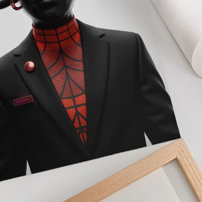 Nástěnný plakát Futuristický design s černobílým a červeným motivem