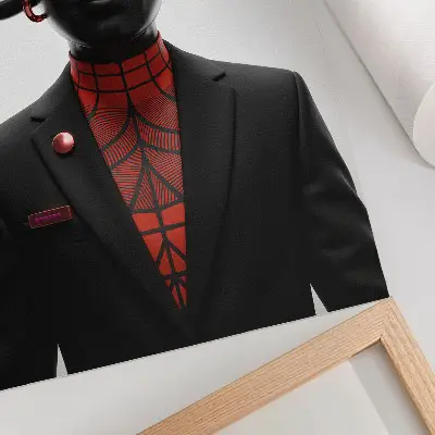 Nástěnný plakát s futuristickým černobílým a červeným motivem