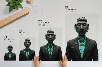 Plakát futuristický styl s výraznými kontrasty v tyrkysové barvě