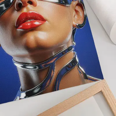 Dekorativní plakát futuristická postava v intenzivních barvách v moderním stylu