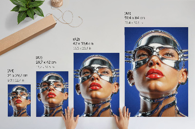 Dekorativní plakát Futuristická postava, intenzivní barvy, modernita