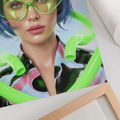Plakát Futuristický portrét ženy s energií barev