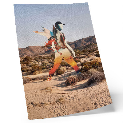 Plakát na zeď Postava v poušti, surrealistický motiv