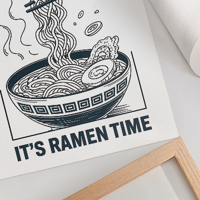 Plakátový obraz Hůlky z misky ramen ve stylu komiksu nasáknou chuť
