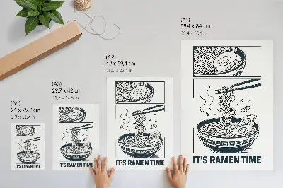 Plakát hůlky v misce ramen v komiksovém stylu