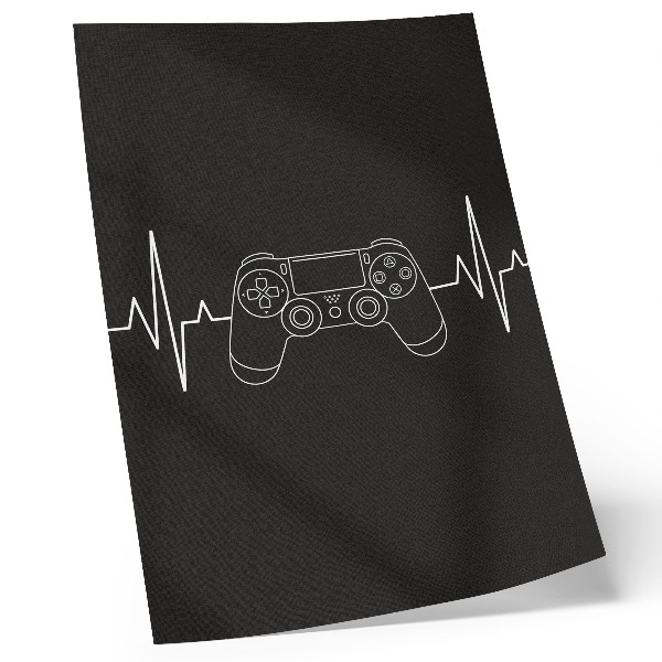 Plakát na zeď Minimalistické herní téma černobílé srdce