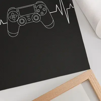 Plakát na zeď minimalistické herní téma s černobílým srdcem