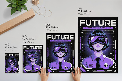 Dekorativní plakát Fialové dynamické téma pro budoucí technologie