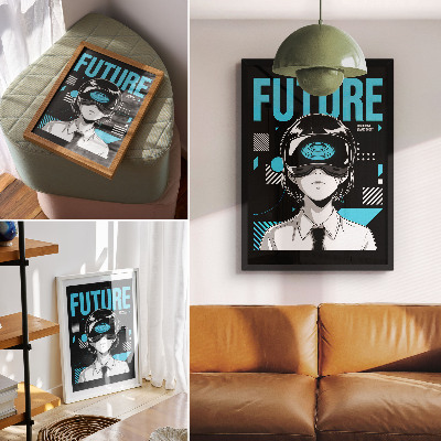 Nástěnný plakát Moderní postava ve VR brýlích