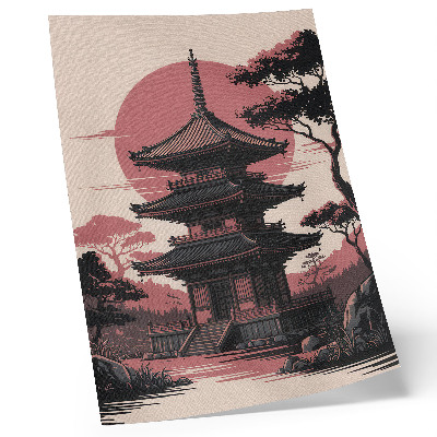 Plakát Orientální pagoda příroda stromy harmonie estetika