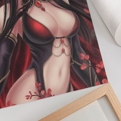 Plakátový obraz Anime krása elegance, dynamická červená černá
