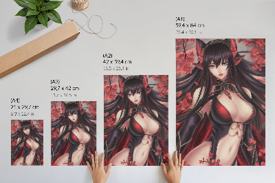 Plakátový obraz Anime krása elegance, dynamická červená černá