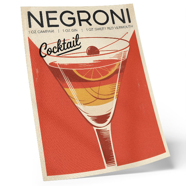 Dekorativní plakát Retro styl koktejlové grafiky elegance nostalgie