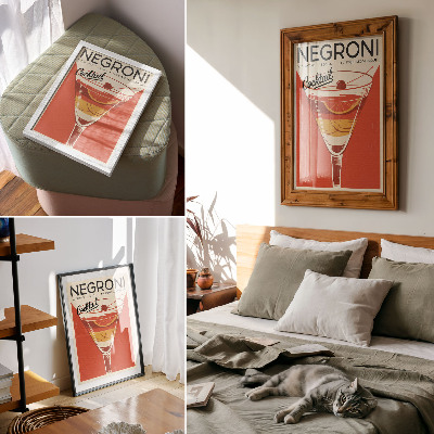 Dekorativní plakát Retro styl koktejlové grafiky elegance nostalgie