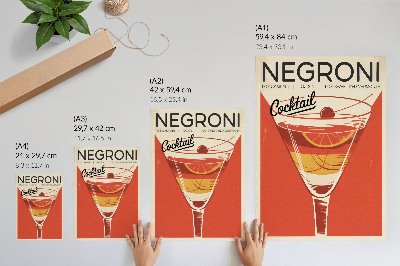 Dekorativní plakát Retro styl koktejlové grafiky elegance nostalgie
