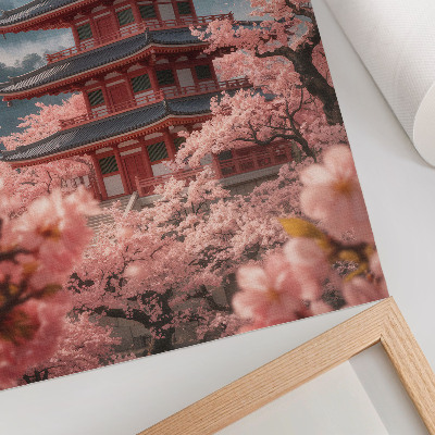 Plakát na zeď Romantická atmosféra hory Cherry Tree Pagoda