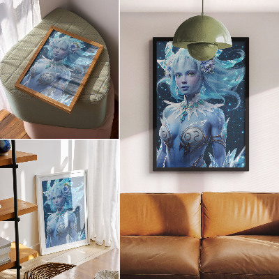 Plakát na zeď Fantastická atmosféra, magická postava, ledové krystalky