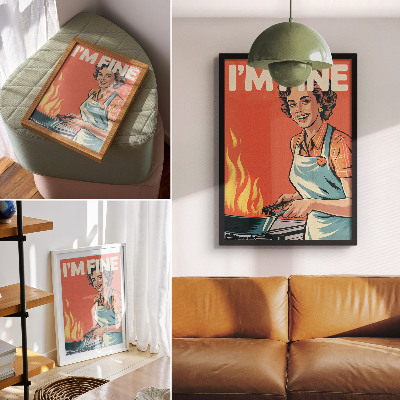 Dekorativní plakát Pop art styl, barevné akcenty, dynamická kompozice