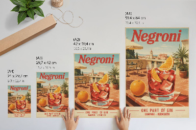 Plakátový obraz Pomerančový nápoj na terase, retro atmosféra