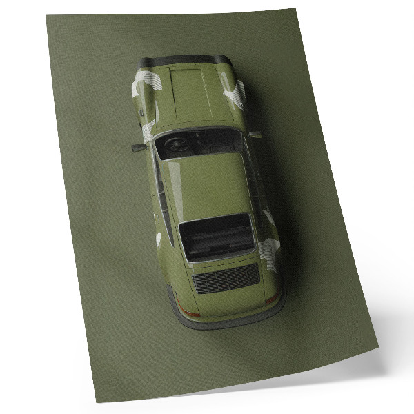 Plakát na zeď Elegantní zelené auto minimalismus jednoduchost