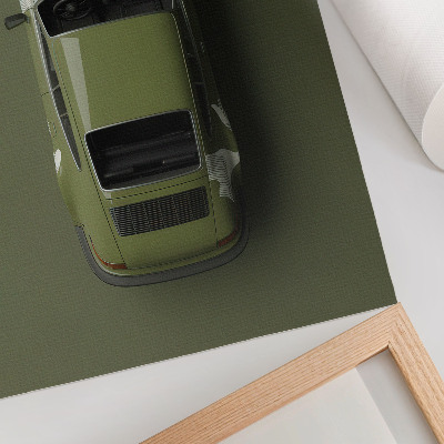 Plakát na zeď Elegantní zelené auto minimalismus jednoduchost