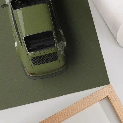 Plakát na zeď minimalistické elegantní zelené auto