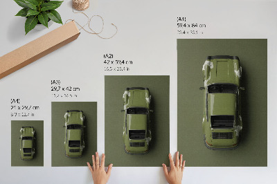 Plakát na zeď Elegantní zelené auto minimalismus jednoduchost
