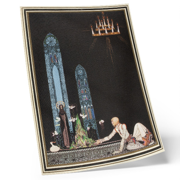 Dekorativní plakát Ilustrace Kay Nielsenové ke knize „Na východ od Slunce a na západ od Měsíce“ od Aubrey Beardsleyové