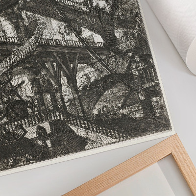 Plakátový obraz Padací most, deska VII ze série Carceri d'Invenzione, Giovanni Battista Piranesi