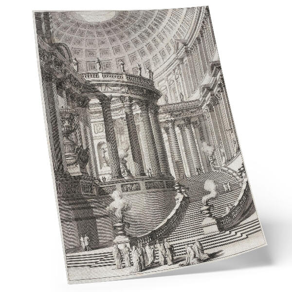 Nástěnný plakát Starověký chrám – Giovanni Battista Piranesi